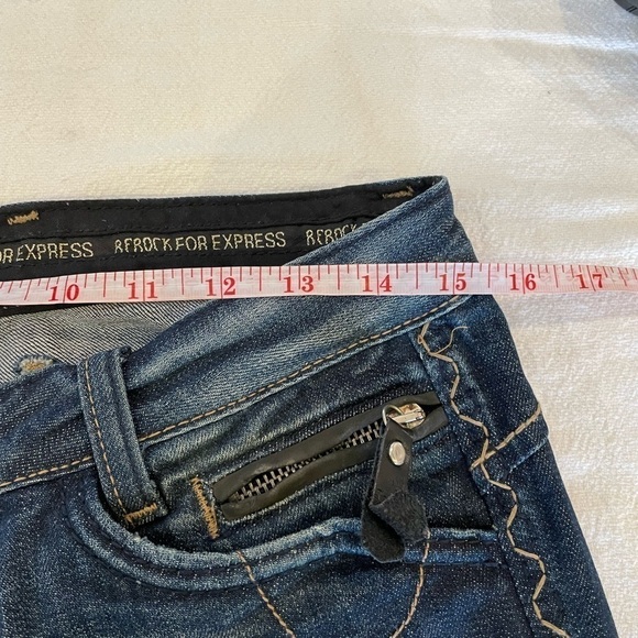 Rerock for Express size 4 stretchy short dark wash boot flare - Picture 8 of 12